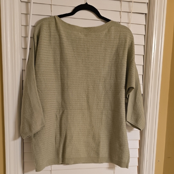 Chico's Green Boxy Ribbed Sweatshirt Tunic - Picture 6 of 12